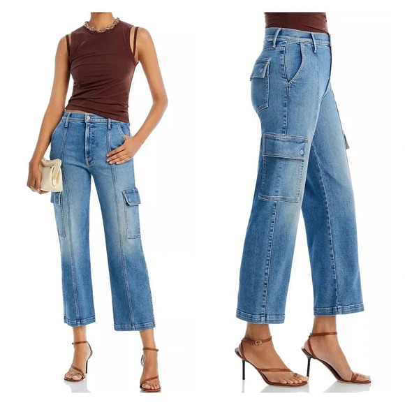 MOTHER Denim - Mother The Rambler Cargo Wide Leg Ankle Jeans in Riding the Cliffside Size 26